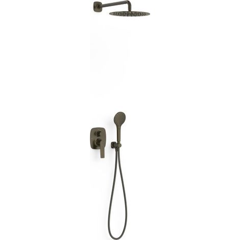 Kit mitigeur encastré 2 voies Rapid‑box pour douche Loft Noir bronze - TRES 22238004KMB