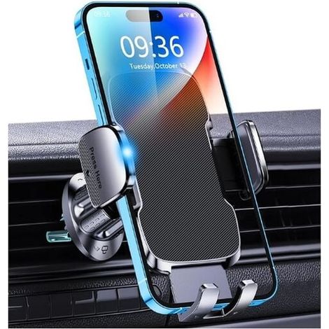 Support Téléphone Voiture Grille Aération, Rotatif 360°, Porte-Smartphone avec Libération Rapide, Compatible iPhone 14 Pro Max et Mobiles 4-7 Pouces (1/5)