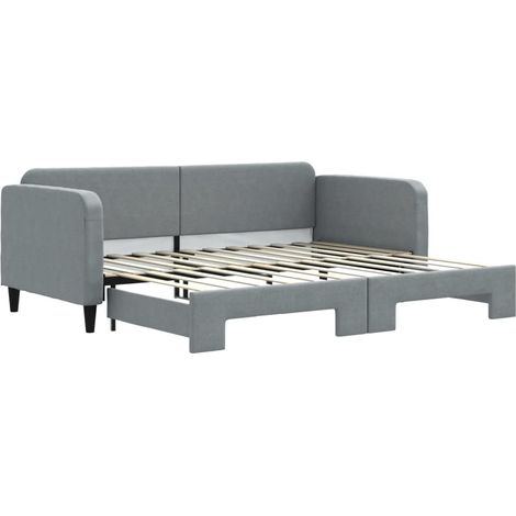 Maison Exclusive - Tagesbett Ausziehbar Hellgrau 90x200 cm Stoff