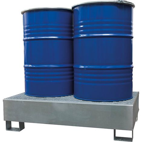 Contenitore di contenimento in acciaio galvanizzato - 4 fusti o 1 serbatoio - 1000L - MCT1000-C