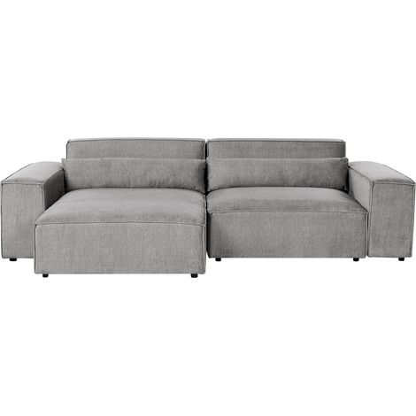 Modular Corner Sofa 2 Seater HELLNAR Fabric Grey Right Hand (1/5)