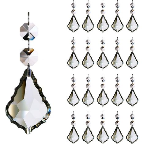 Lot de 20 pièces de rechange en cristal pour lustre en forme de feuille d'érable 50 mm (1/5)