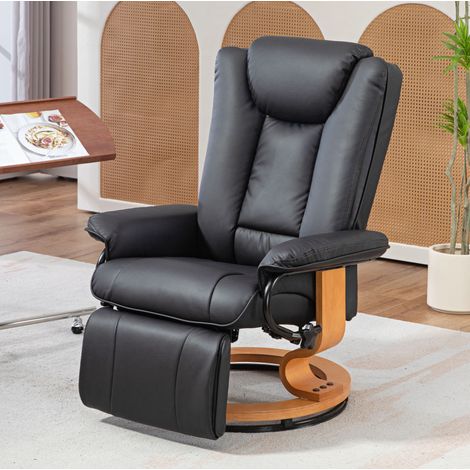 Relaxsessel drehbar mit Liegefunktion 150 kg Schwarz OKMYHOME (1/3)
