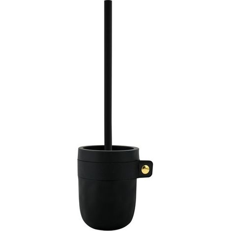 Brosse Wc avec support Polyresine LIO Noir Spirella