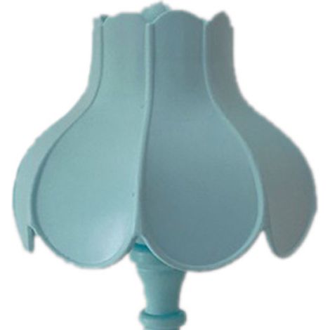 Lampe de bureau rétro feuille de lotus, ingénieuse et charmante, 3 sources de lumière, petite lampe de chevet pour chambre de fille, bleu clair (1/4)