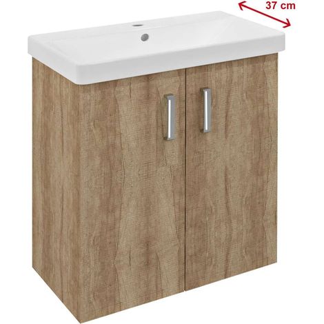 Sapho Theia - Mobiletto per lavabo 66x70x35 cm, 2 ante, rovere alabama TH072-2222 (1/3)