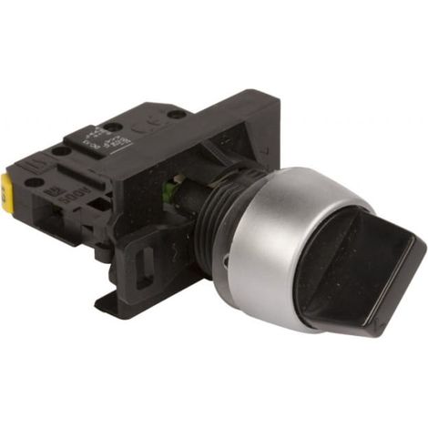 Interruptor de 2 posiciones, perilla de 22 mm, negro, 1Z, antirretorno, ST22-P.CZ-10.