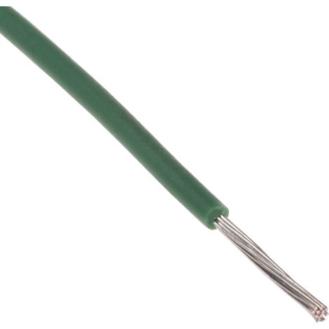 Fils de connexion RS PRO UL11028, 11 0,2 mm² 24 AWG, 600 V, MPPE Vert, 100m ( Prix pour Bobine de 100 Mètres )