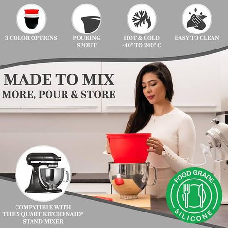 1 couleur : blanc matériau : silicone convient au robot pâtissier KitchenAid de 5 pintes. (1/5)