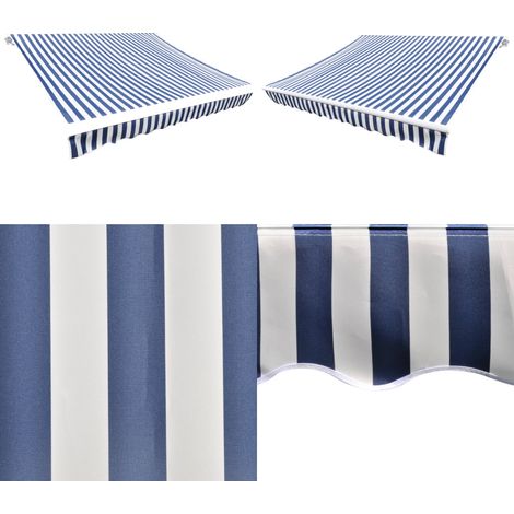 Markisenbespannung Canvas Blau & Weiß 450x300 cm - Markisenbespannung - Markise - Sonnenschutz - Gartenmöbel - Terrassenzubehör - Home & Living (1/5)