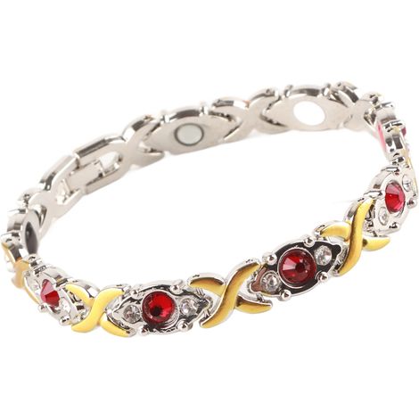 Bracelet Magnétique en Acier Titane Anti-Douleur Arthrite Thérapie Bien-être pour Femme, Soulagement Articulaire (1/5)