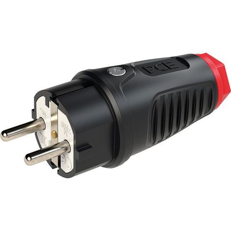 Enchufe portátil PCE 1F Z/U 230V IP54 de goma maciza UNI-schuko negro 0522-SR (1/3)