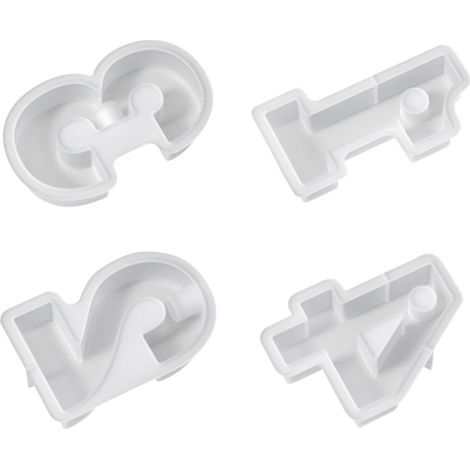 4 silicone molds numbered 1-4 for DIY candle holders, epoxy resin or plaster