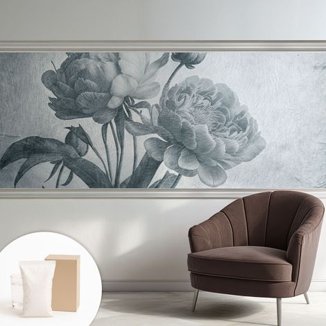 Tapete Vliestapete mit Kleber für Wohnzimmer Schlafzimmer Küche - Wanddekoration Blumiger Chic 250x104 cm (1/5)