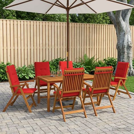 vidaXL Conjunto de comedor de jardín de 7 piezas 6 plaza Natural (1/5)