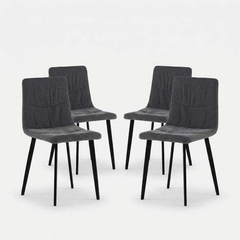 4er-Set gepolsterte Stühle aus Easy-Clean-Stoff Daisy - Dunkel Grau (1/5)
