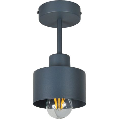 Plafoniera color antracite, in metallo industriale, 1xE27, illuminazione LED moderna per soggiorno, cucina, camera da letto, cameretta dei bambini, loft (1/4)