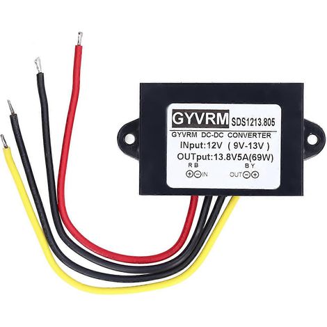 Convertisseur élévateur de tension pour véhicule avec câble, indice de protection IP68, 12 V CC à 13,8 V, 5 A (1/4)