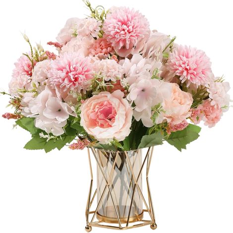 Fleurs Pivoine Artificielles, Rose Fausse Fleur en Tissu 2 Bouquets pour Décoration de Maison, Cuisine, Jardin, Fête, Mariage (1/5)
