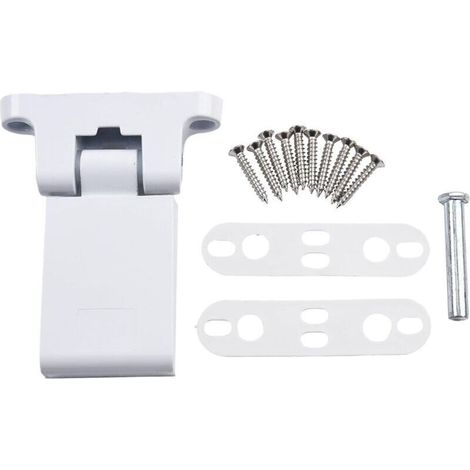 Charnière de porte battante en alliage d'aluminium blanc pour portes en plastique et en acier, ouverture à gauche ou à droite, roulement robuste, haute sécurité, avec accessoires. (1/4)