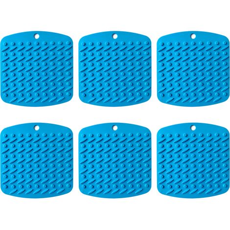 Lot de 6 dessous de plat en silicone antidérapants et résistants à la chaleur, pour plats, casseroles et poêles chauds (vert).
