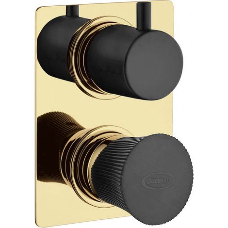 Jacuzzi Rubinetteria miscelatore incasso doccia con deviatore serie Illumina oro spazzolato (1/2)