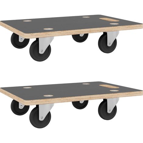 Carritos de transporte 2 uds rectangular 60x40x11,5 cm 250 kg vidaXL