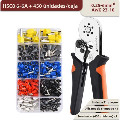 Kit de sertissage de cosses tubulaires pour outils électriques en acier au carbone, tailles 0,08-16 mm²/0,25-10 mm² (1/5)