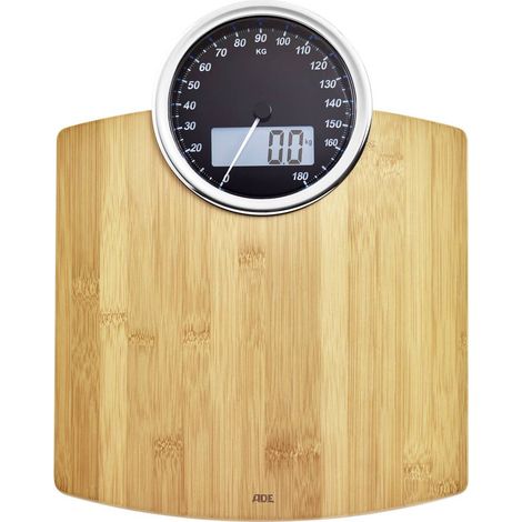 Pèse-personne ADE Luna, jusqu'à 180 kg, 31,5 x 40,5 cm, bambou (1/3)