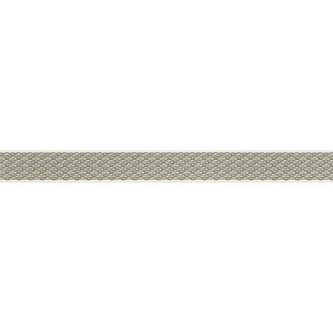 Frise papier peint motif argenté Frise tapisserie élégante pour chambre adulte & entrée Frise murale salon beige & argent (1/2)
