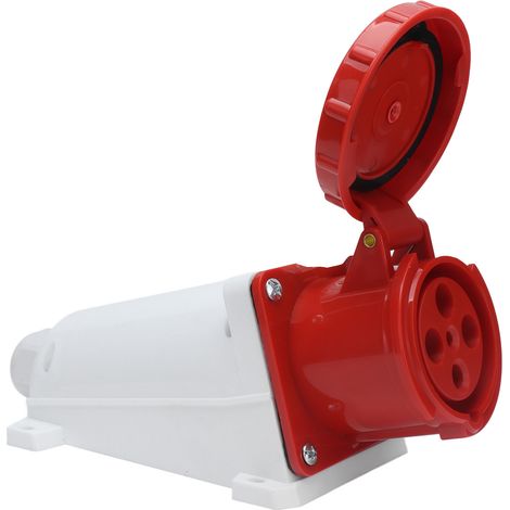 Industrielle Steckdose, 3-phasig, 4-polig, Aufputzmontage, IP67 wasserdicht, 380–415 V, 63 A, 3P+E (1/5)