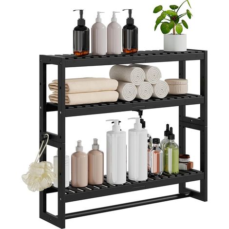LEDANDER Estantería de pared flotante de 3 niveles, estantería para oficina o dormitorio, apta para uso doméstico, 42 x 15 x 43 cm (1/5)