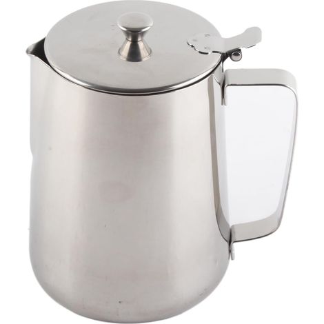 Pichet à Lait en Acier Inoxydable, Pot à Lait, Tasse café Mousse de avec Couvercle pour au (600 ml) (1/5)