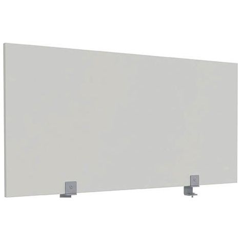 Écran de séparation B-Zen bois antibactérien L 120 x H 60 cm - Gris - avec fixations pour bureau individuel - Maxiburo (1/5)