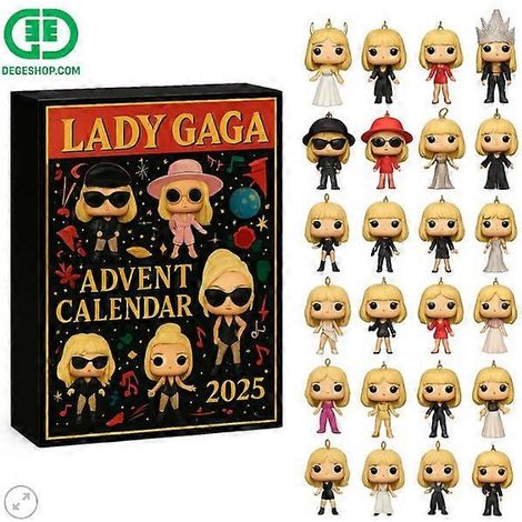 Calendrier de l'Avent Lady Gaga, boîte surprise, décoration de sapin de Noël, pendentif en acrylique