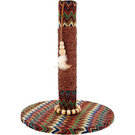 Griffoir ethnique en sisal avec plume pour chat