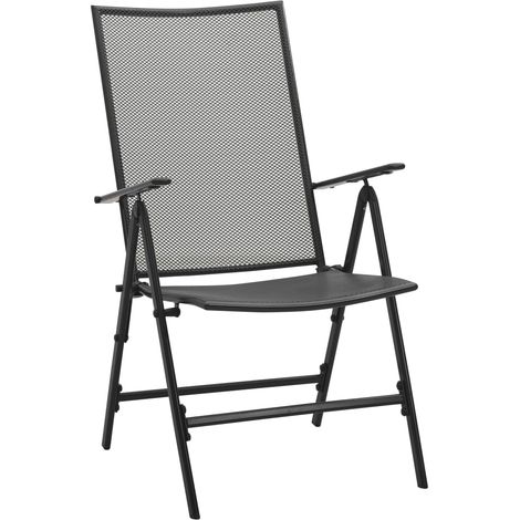 Lot de 4 Chaise de jardin，Chaises pliables en maille Acier Anthracite CFW2519661 (1/5)
