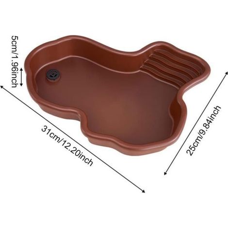 Baignoire Pour Reptiles - Piscine Pour Tortues - Avec Rampe Et Plate-Forme - 31 x 25 x 5 cm - ABS - 1 Pièce (1/4)