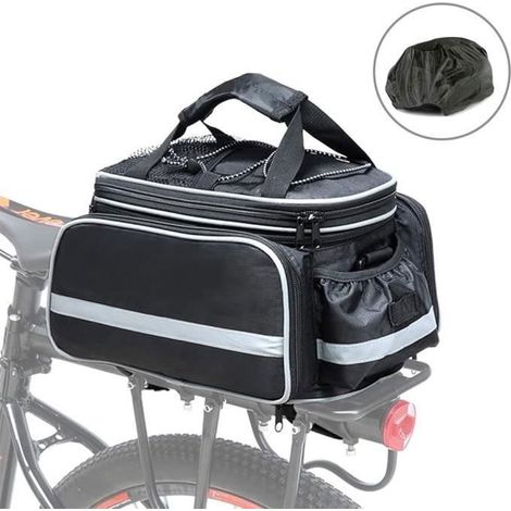 Sacoche Vélo arrière - 3 en 1, 10-27L - Étanche avec Protection Contre la Pluie - Amovible