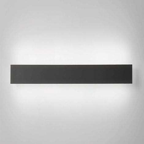 Applique murale de chevet de chambre à coucher, applique murale linéaire en métal noir avec abat-jour en acrylique blanc, applique murale moderne à LED, appliques murales longues en toile de fond, app (1/5)