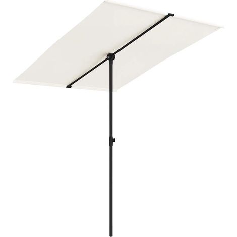 Parasol de jardin avec mât en aluminium 2x1,5 m Blanc sable (1/5)