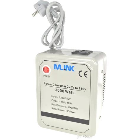 Leistungswandler, 220V auf 110V, 3000W maximal, kompaktes Design, sichere Bedienung, kompatibel mit 110V-Geräten (1/5)