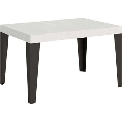 Tavolo allungabile 120/380x90 cm Flame bianco frassino gambe antracite