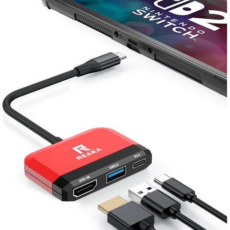 Station d'accueil, adaptateur TV 3 en 1 avec HDMI 4K, port USB 3.0, charge de type C 100 W, station d'accueil portable de voyage, pour S24 (1/5)