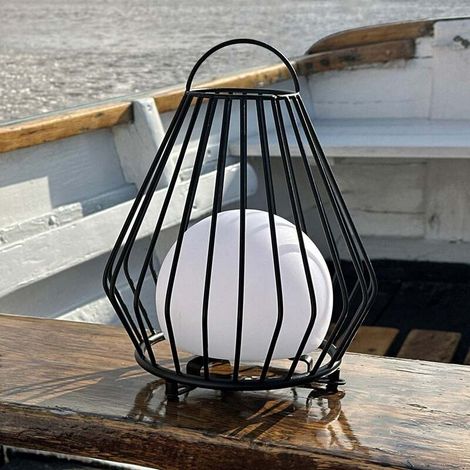 [GEBRAUCHT] B-Ware Dyberg Larsen Tischleuchte Tischlampe LED Akku schwarz Evesham dimmbar IP54 23cm (1/2)