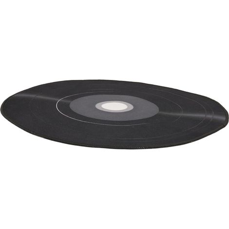 Tapis Disque Vinyle Rond pour Chambre Tapis Antidérapant Motif Musique Vinyle Lavable Machine Décoration pour Salon et Bureau (1/5)