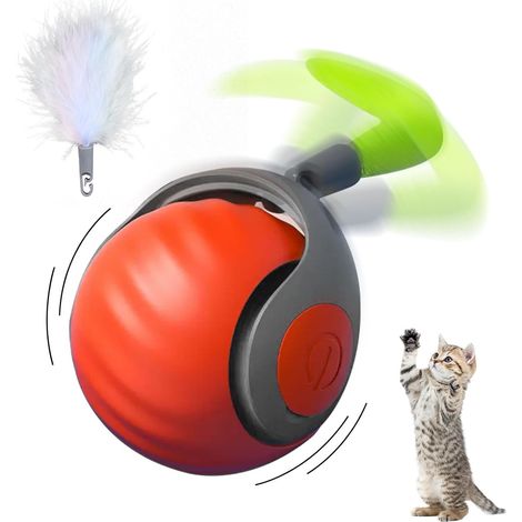 Giocattolo interattivo per gatti, palla interattiva per gatti, giocattolo intelligente per gatti, giocattolo per gatti ricaricabile tramite USB - 2 modalità di funzionamento, palla elettrica automatic (1/5)
