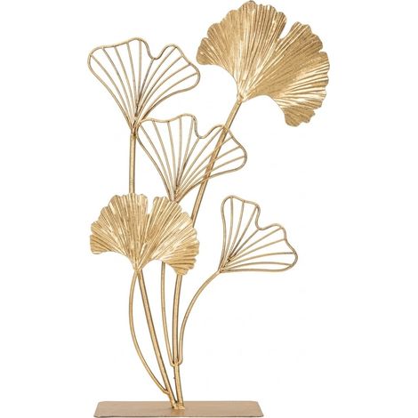 Dekofigur LEAF, Metall, Blattmotiv, gold, 44,5 cm