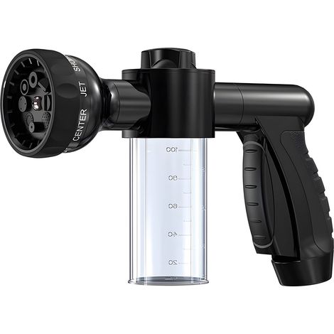 Pulvérisateur De Jardin - Lance À Eau Haute Pression Avec Distributeur De Mousse - 8 Modes De Pulvérisation - Pour Lavage Auto Arrosage Plantes Douche Extérieure - 1 Pièce (1/4)