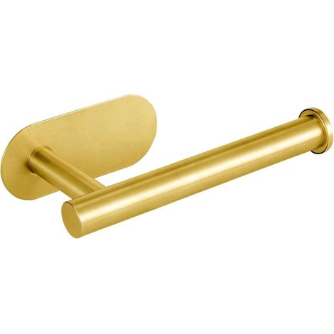 Toilettenpapierhalter aus goldenem Edelstahl, Länge 16,5 cm, Badezimmer, Küche, Wandhalterung, kann ohne Bohren an die Wand geklebt werden, 1 Stück (1/5)
